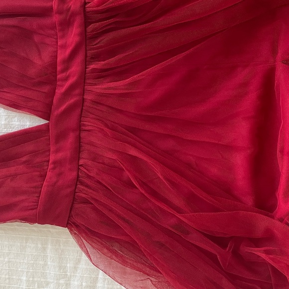 Windsor | Red Deep V Plunge Double Slip Maxi Gown Dress size Small - Picture 6 of 6